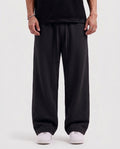 Cotton Fleece Plain Straight Fit Black Trouser