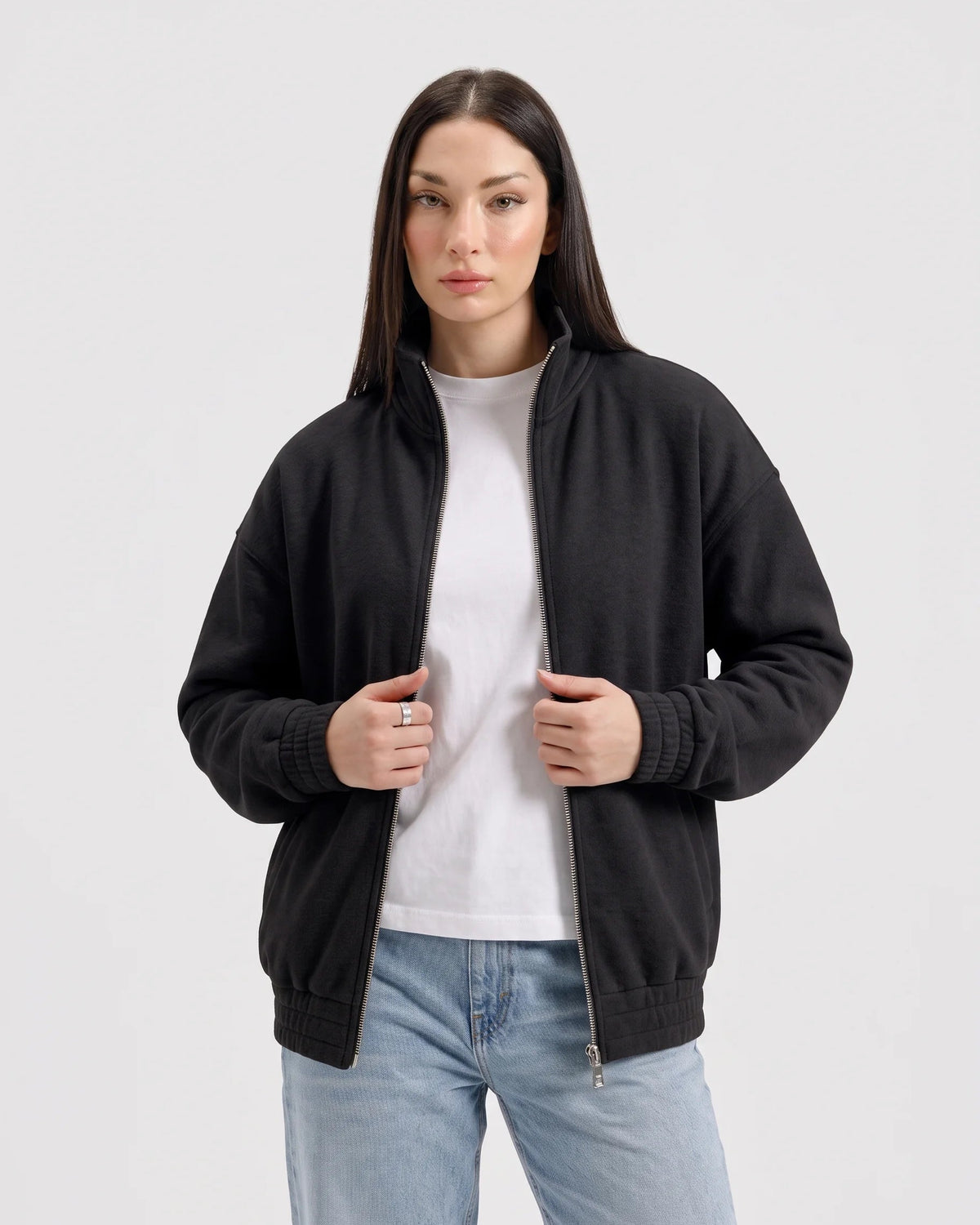 Classic Black Zipper Without Hood
