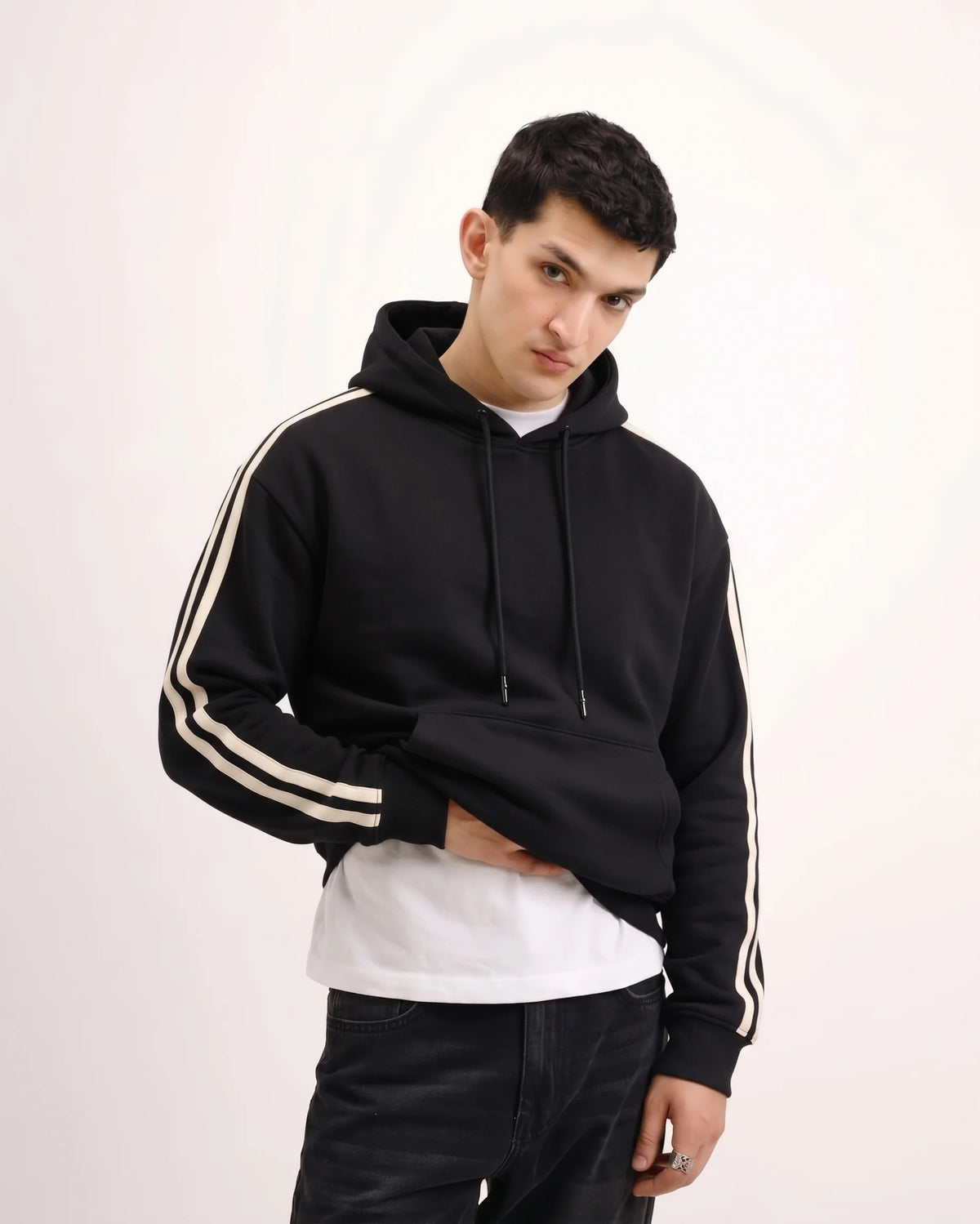 Strip Ahead Hoodie Black