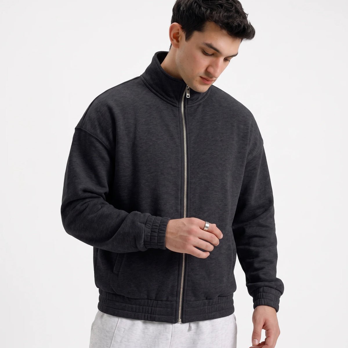 Classic Black Zipper Without Hood