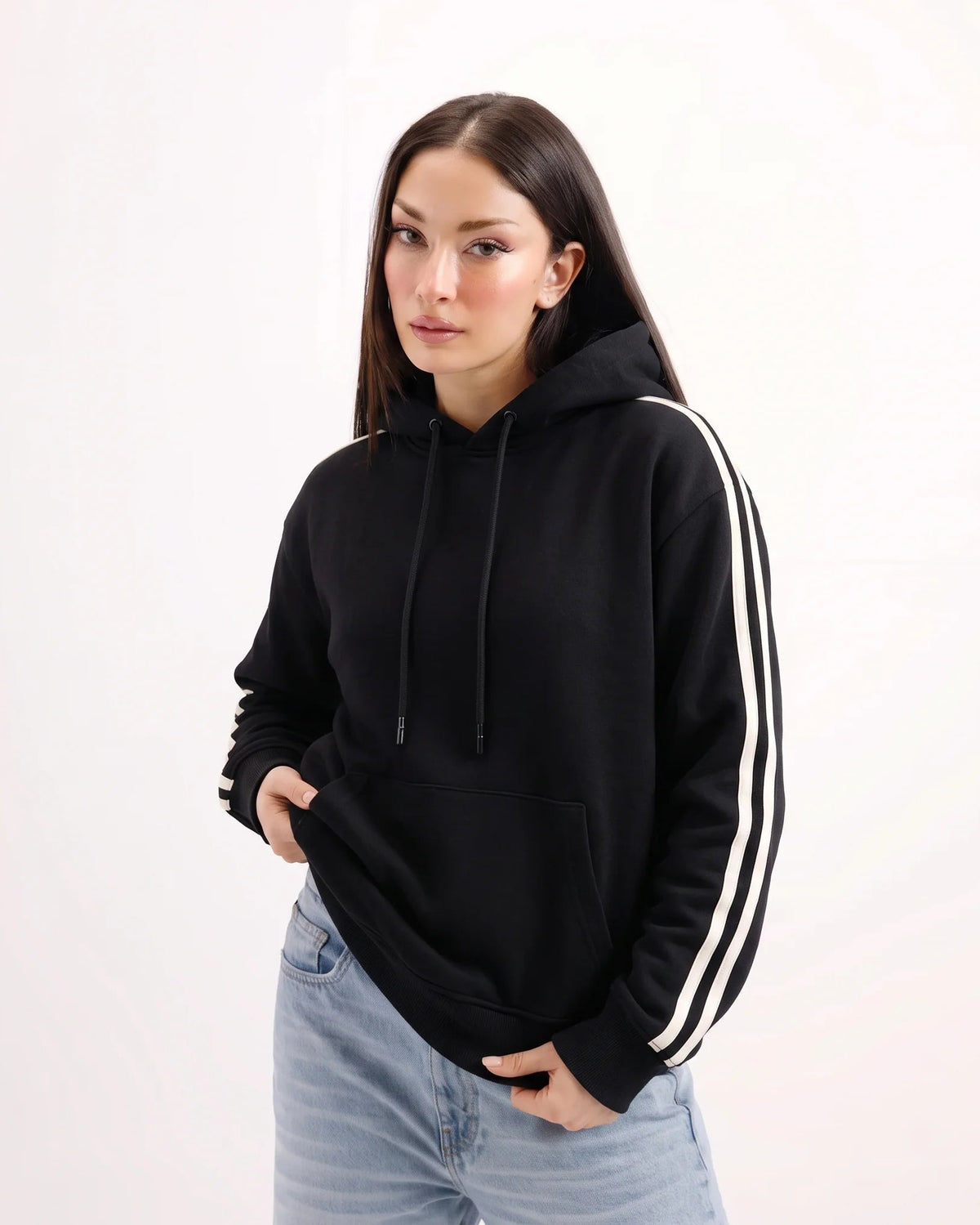 Strip Ahead Hoodie Black