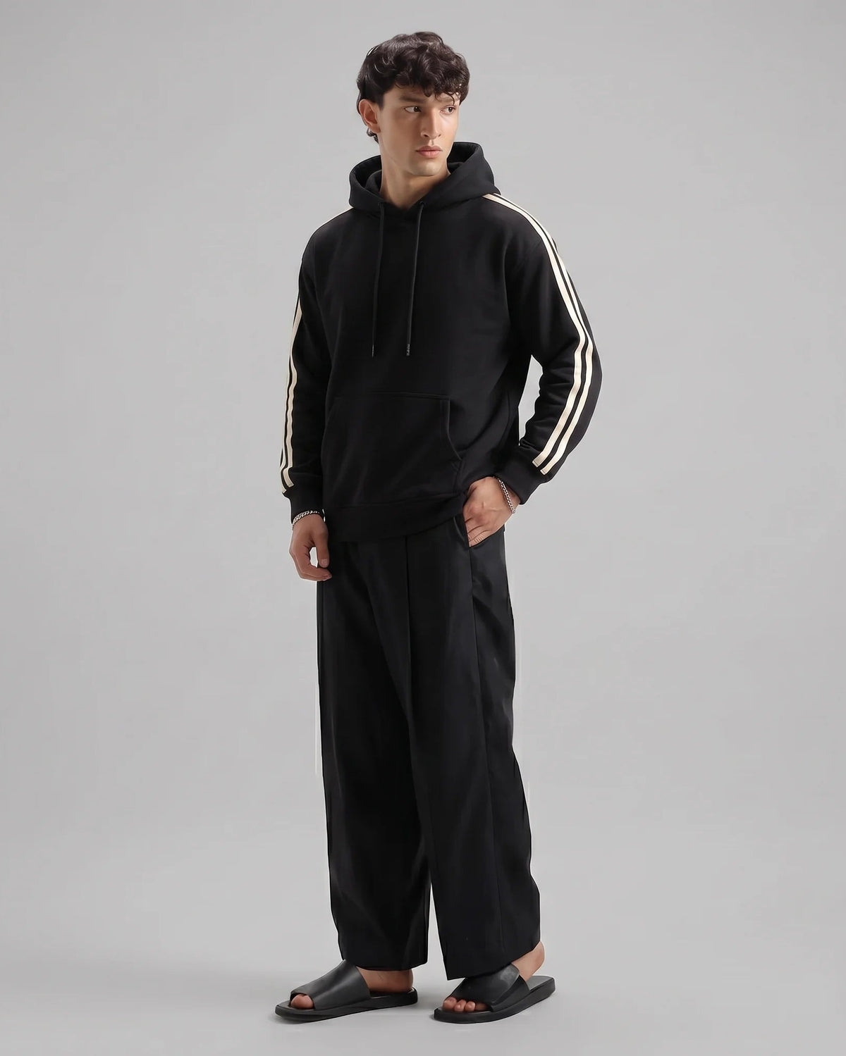 Strip Ahead Hoodie Black