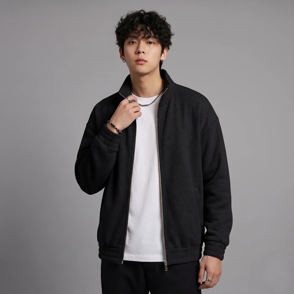 Classic Black Zipper Without Hood