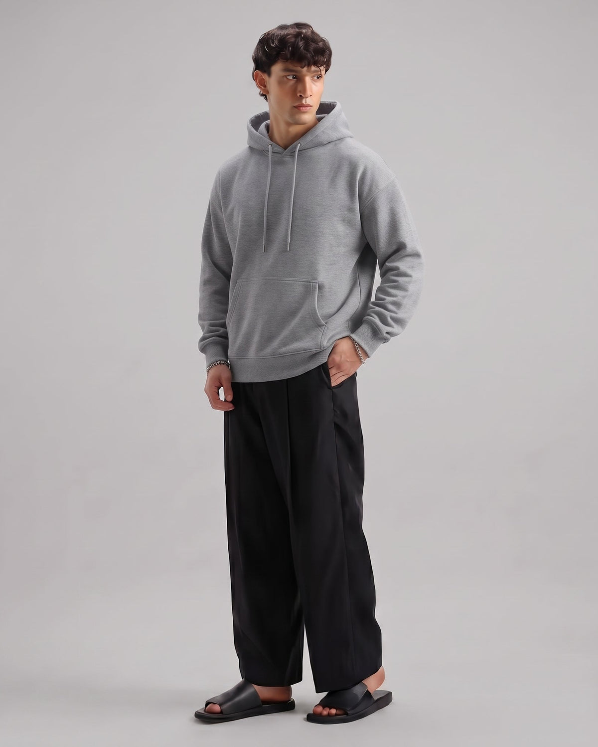 Classic Plain Hoodie Grey