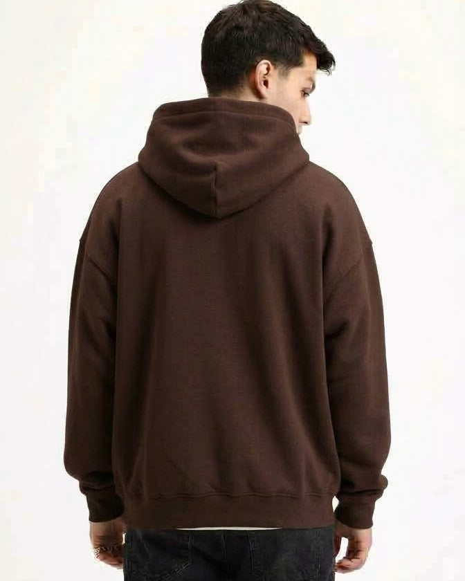 Classic Plain Hoodie Choco Brown