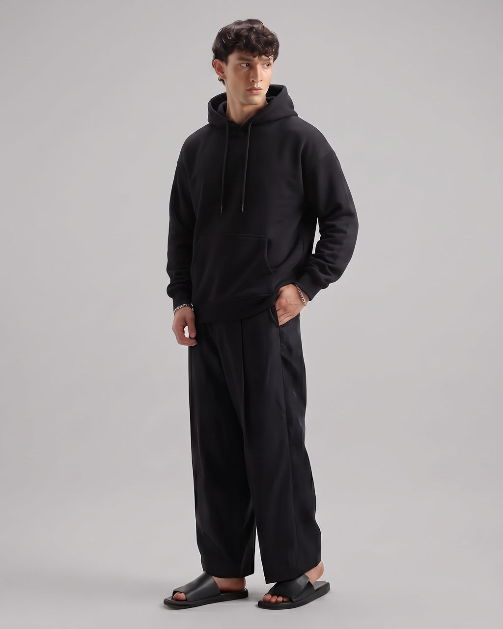 Classic Plain Hoodie Black