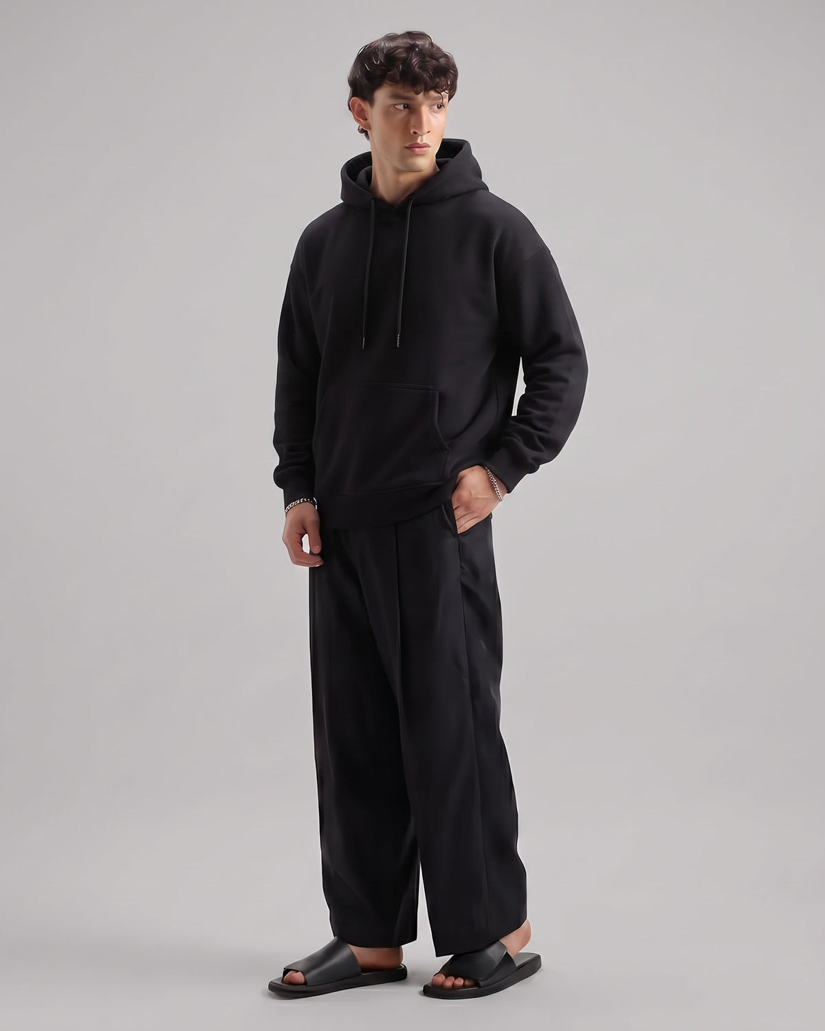 Classic Plain Hoodie Black