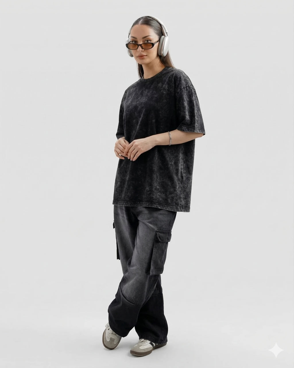 Acid Wash Black Oversized Tee