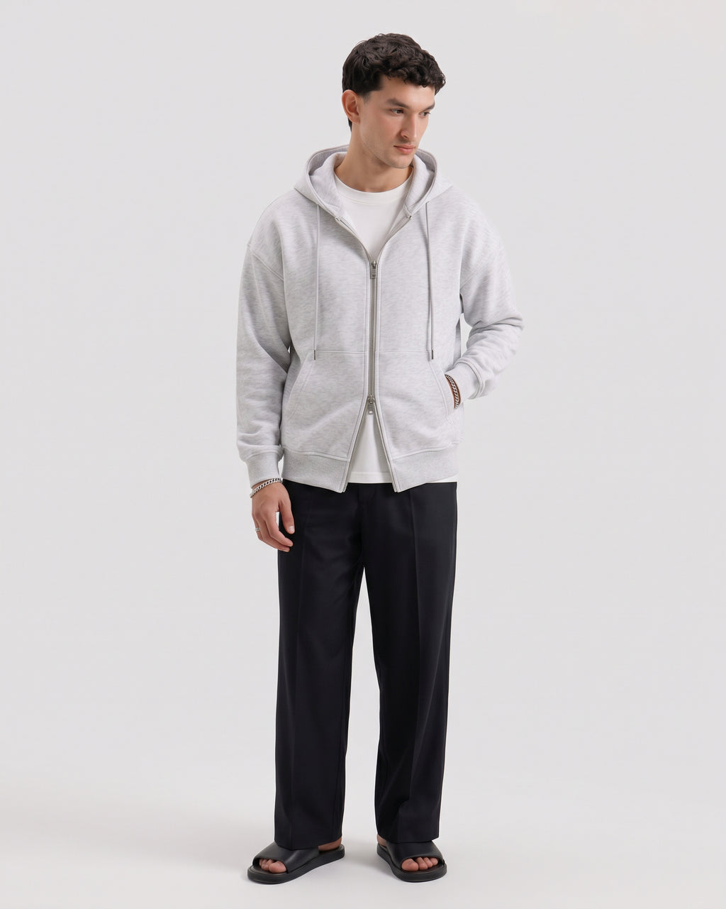 Classic Heather Grey Dual Zipper