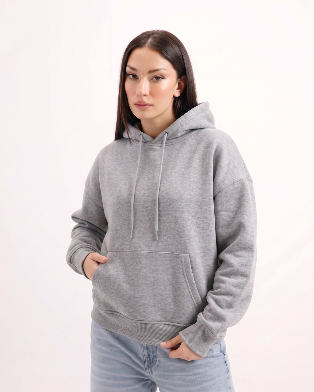 Classic Plain Hoodie Grey