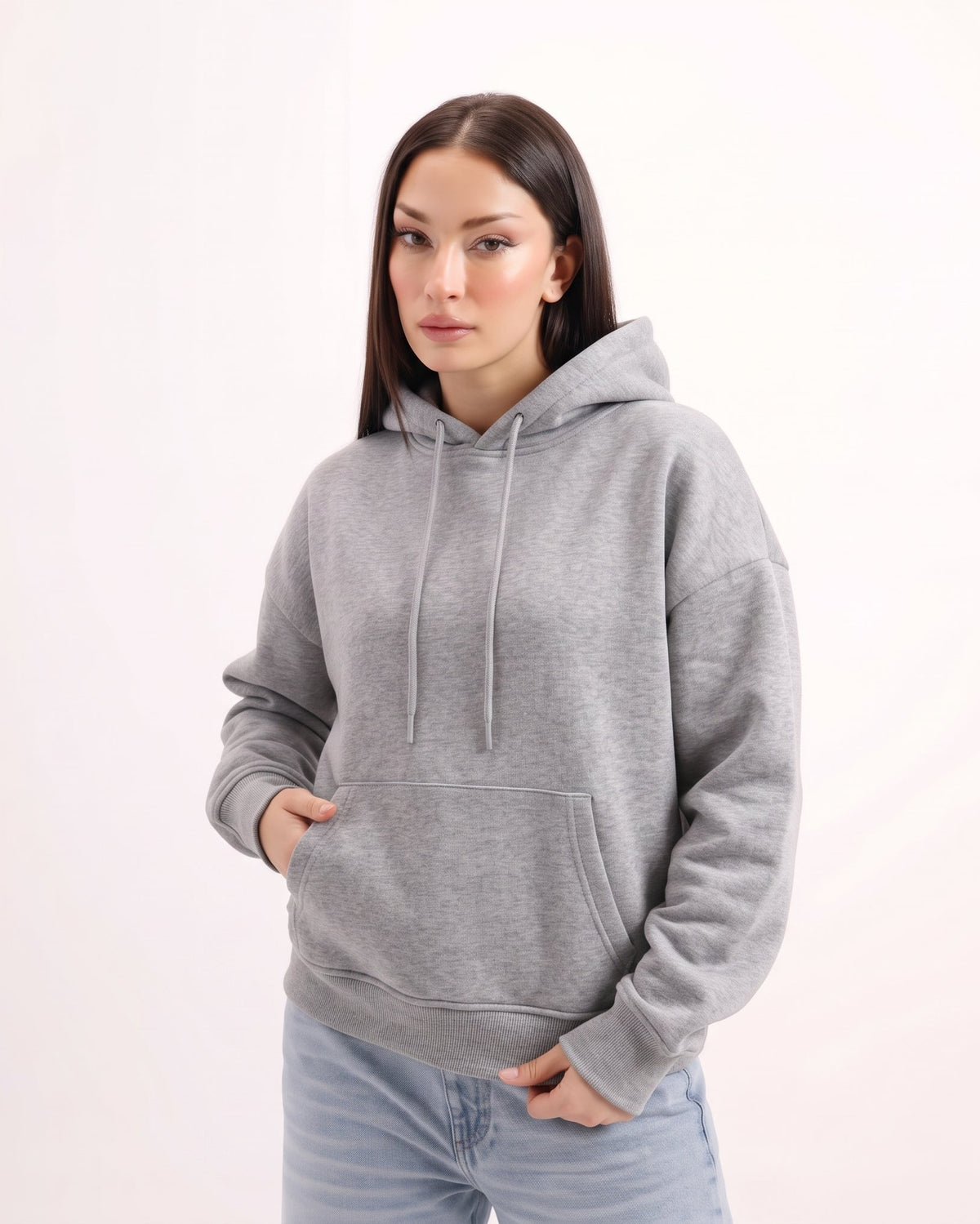 Classic Plain Hoodie Grey