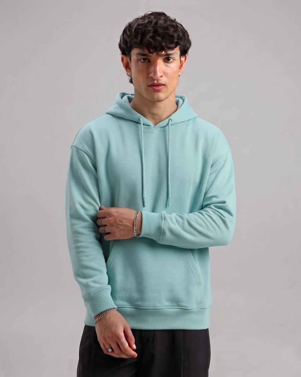 Classic Plain Hoodie Sea Green