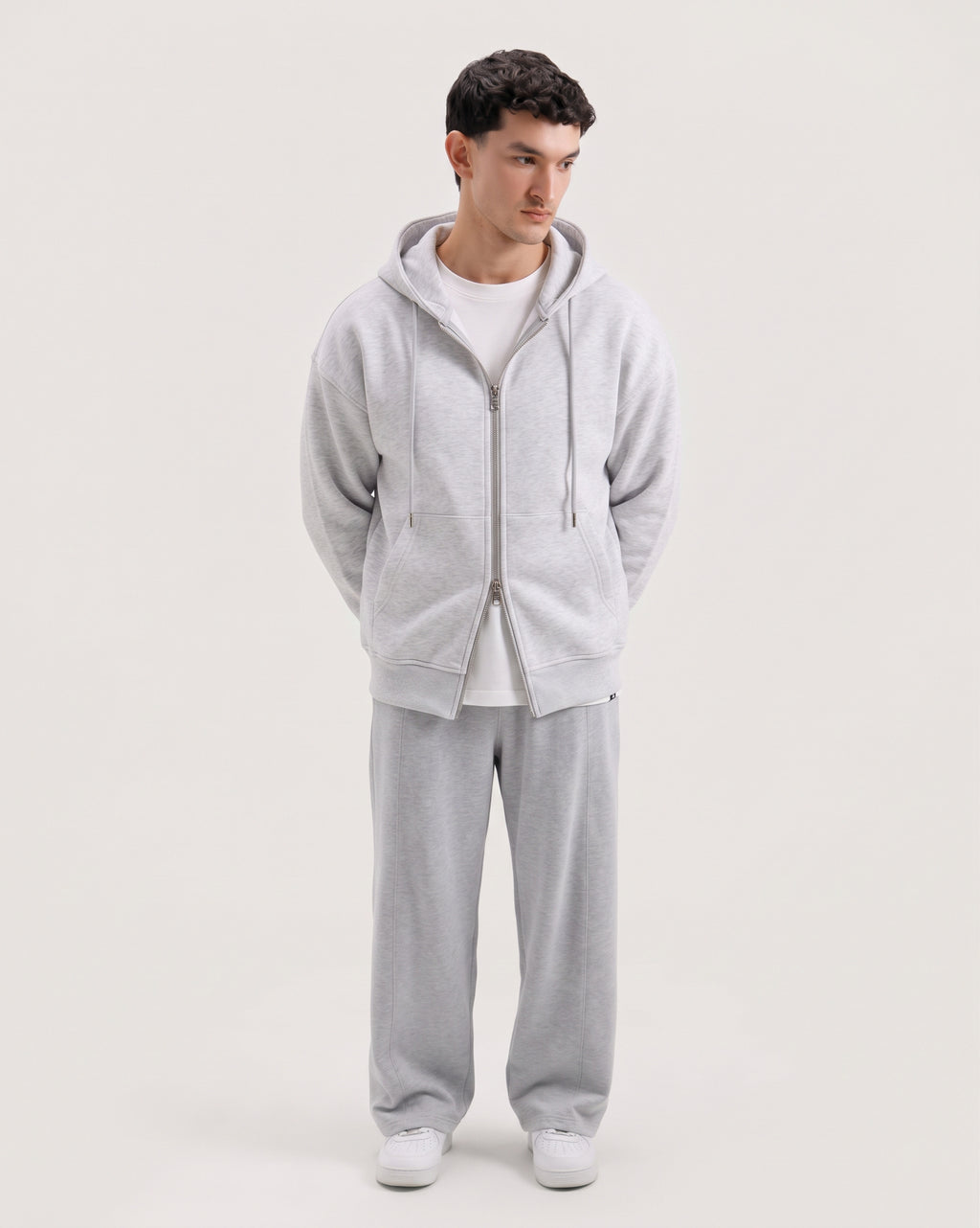 Classic Heather Grey Dual Zipper