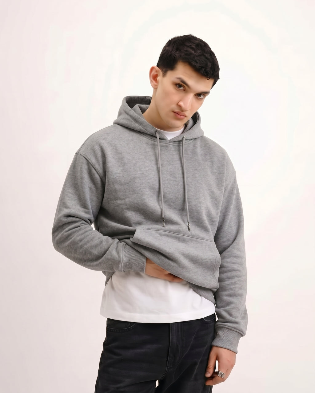 Classic Plain Hoodie Grey