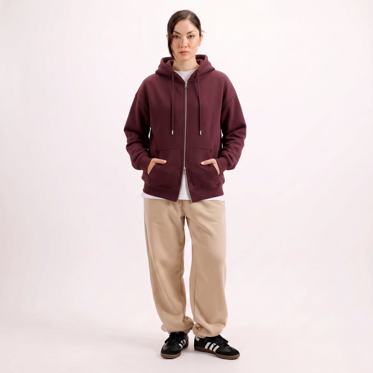 Classic Mehroon Dual Zipper