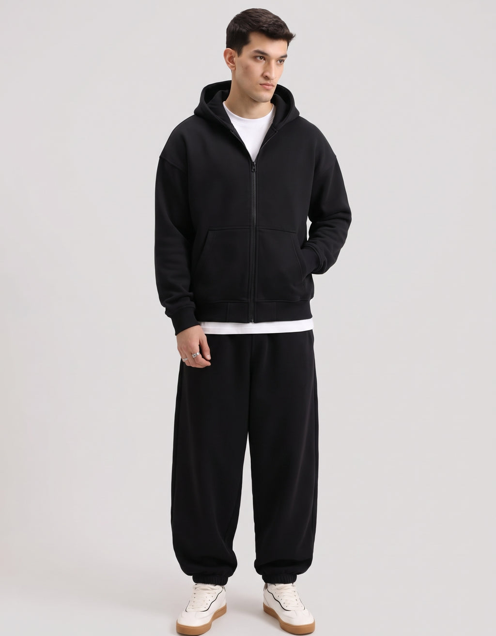 Classic Black Co-ord Set With Hoodie