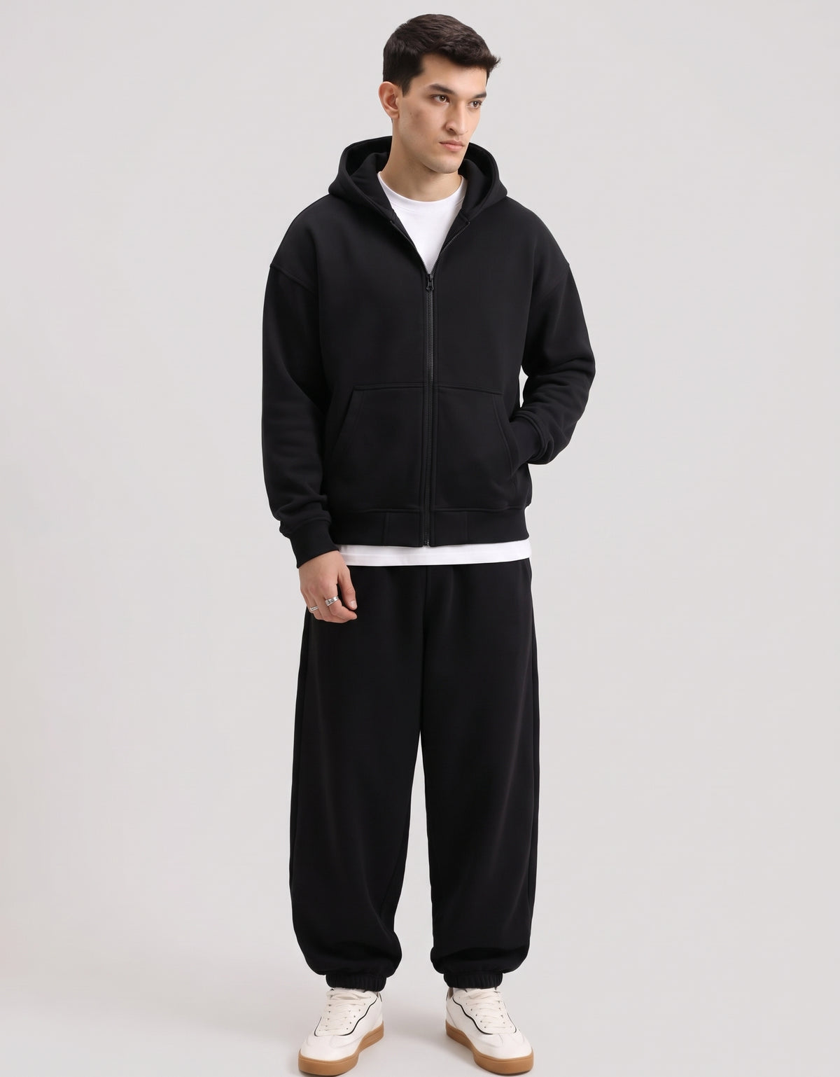 Classic Black Co-ord Set With Hoodie