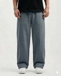 Grey Front Strip Cotton Fleeece Trouser