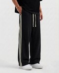 Side Strip Cotton Fleece Black Trouser