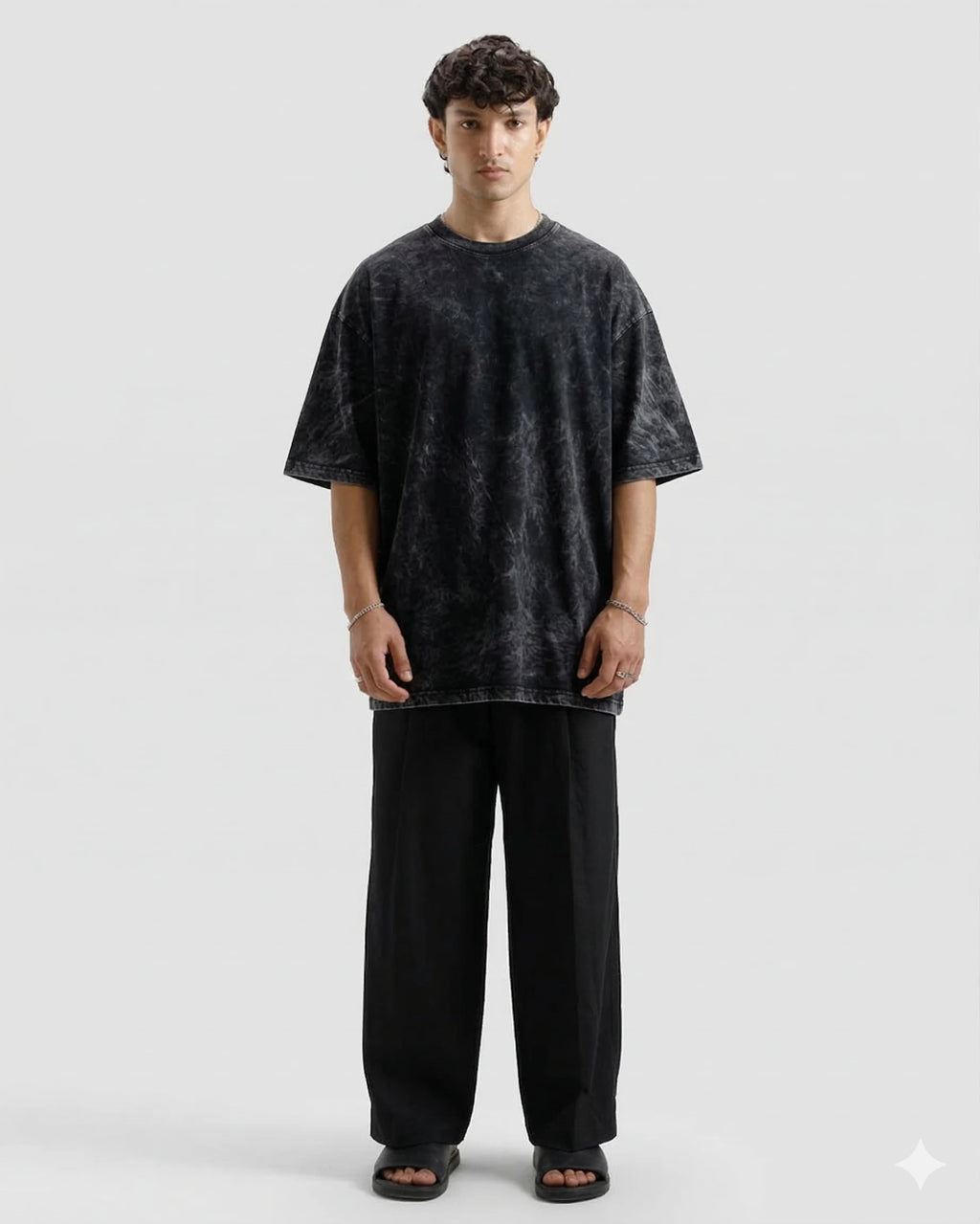 Acid Wash Black Oversized Tee