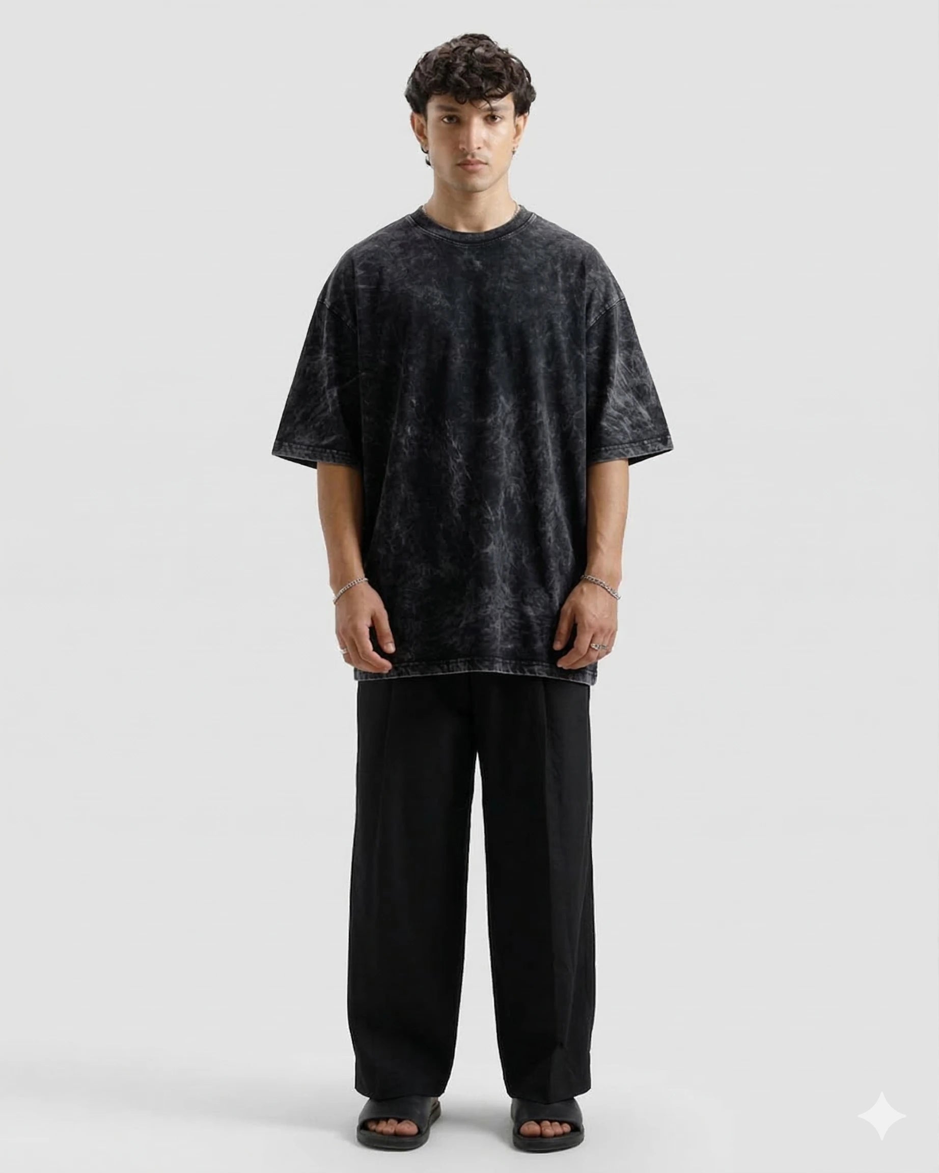 Acid Wash Black Oversized Tee