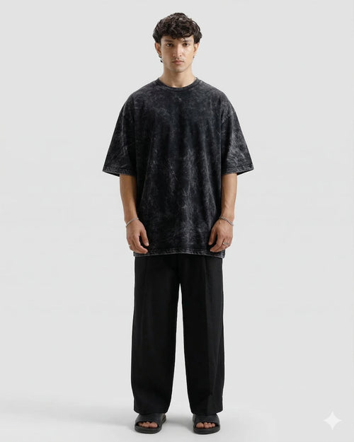 Acid Wash Black Oversized Tee