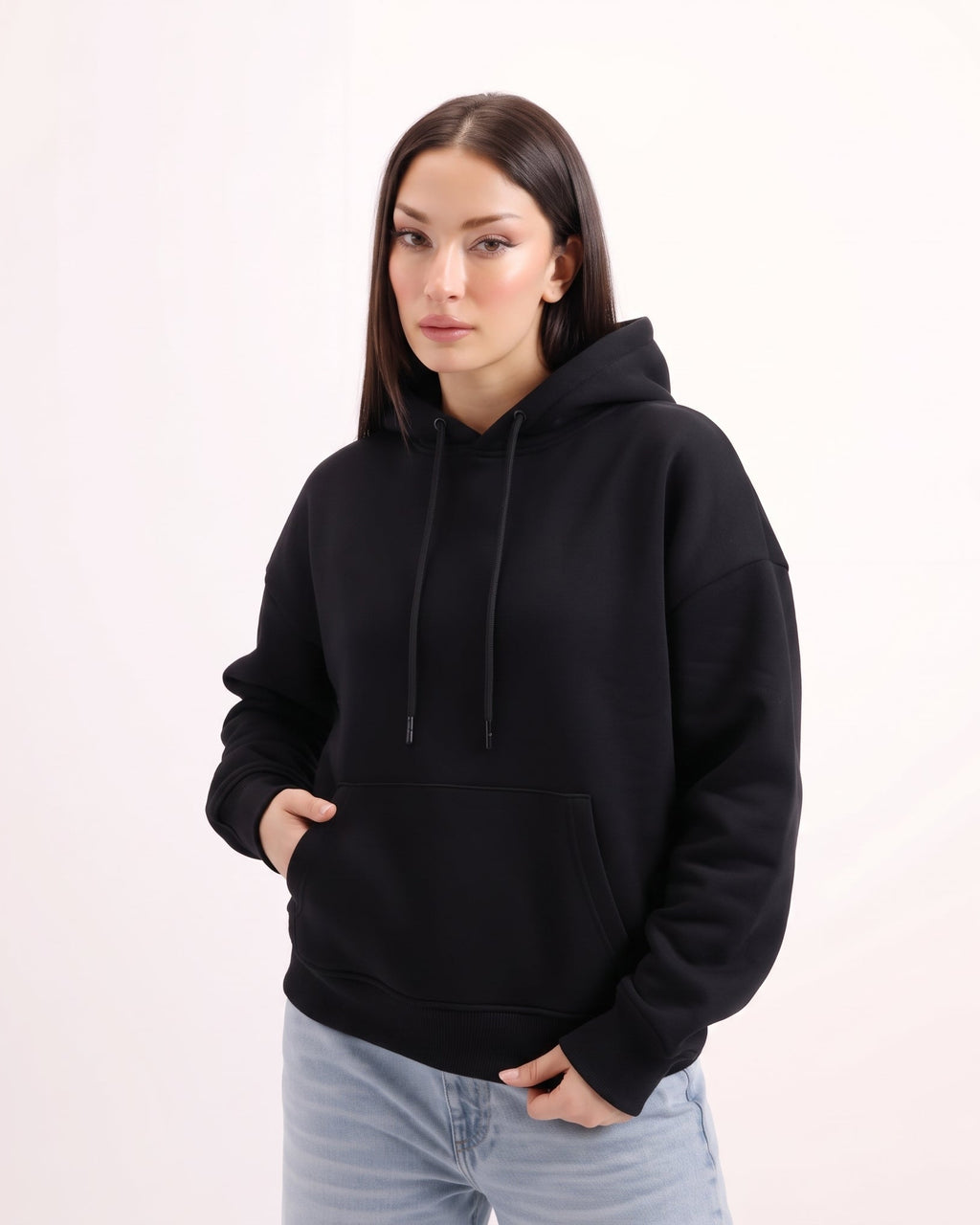 Classic Plain Hoodie Black
