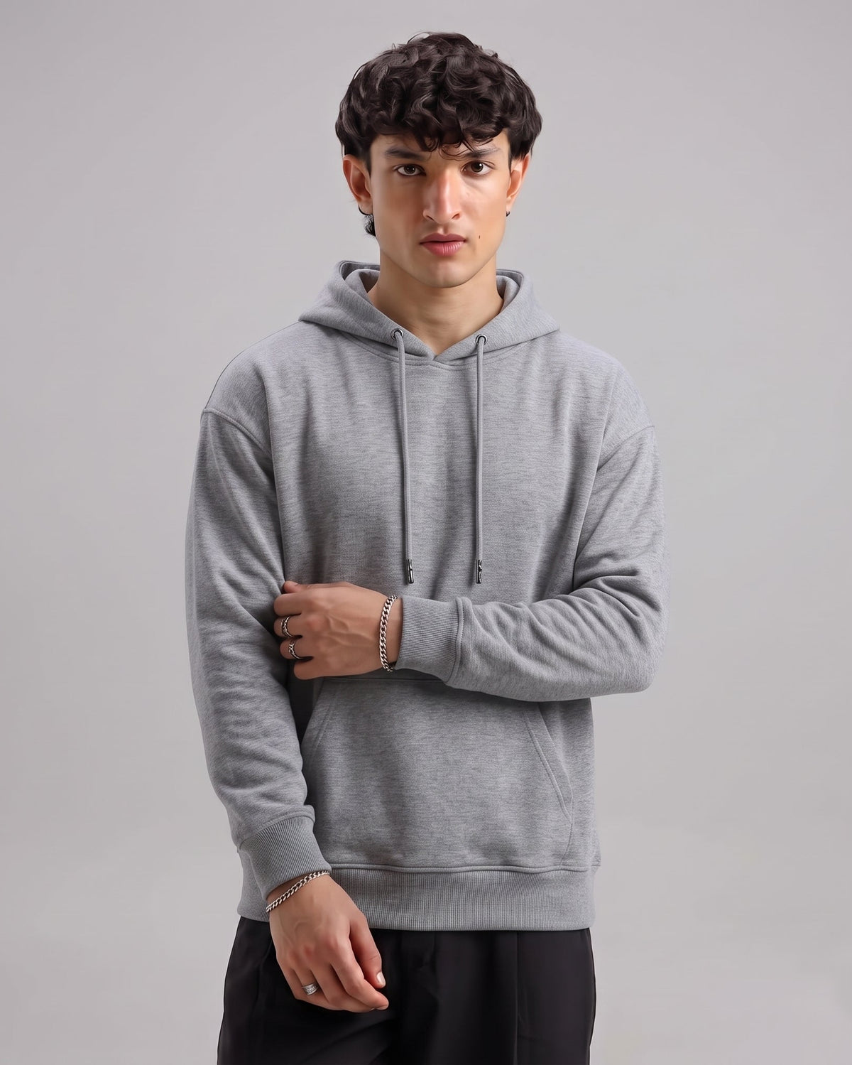 Classic Plain Hoodie Grey