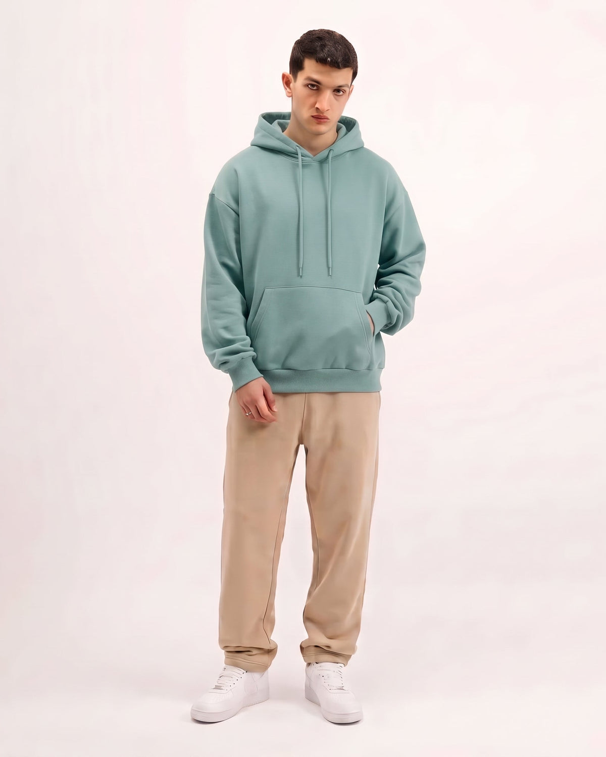 Classic Plain Hoodie Sea Green