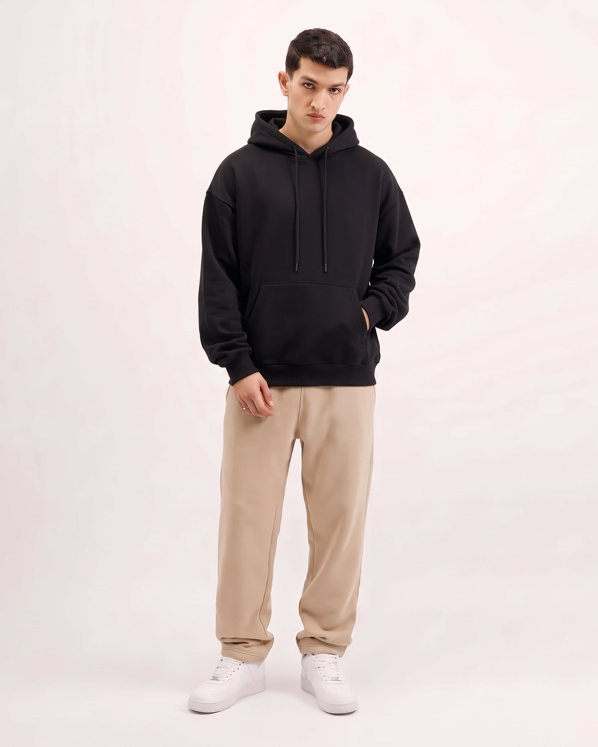 Classic Plain Hoodie Black