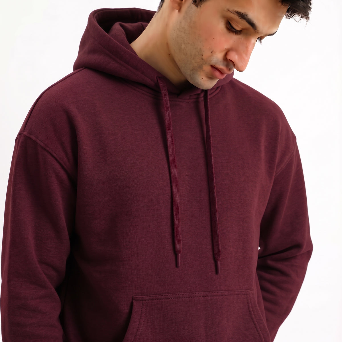 Classic Plain Hoodie Mehroon