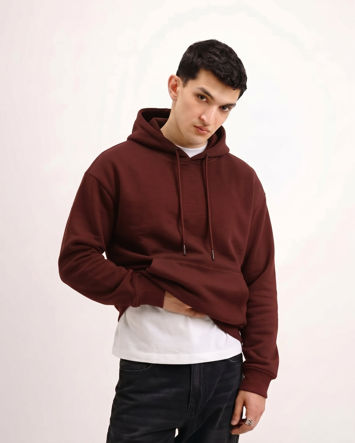 Classic Plain Hoodie Mehroon