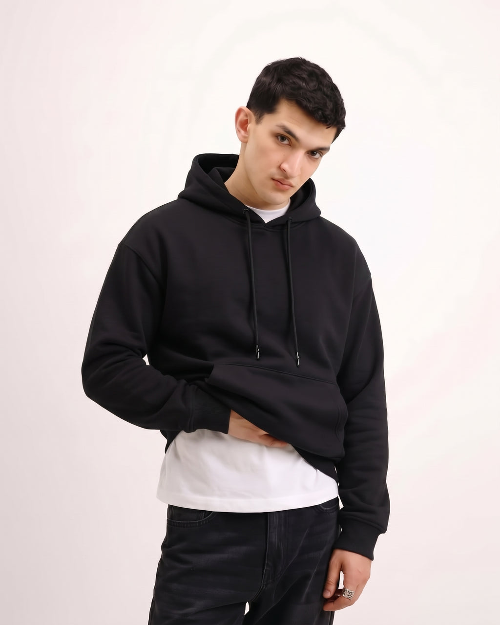 Classic Plain Hoodie Black