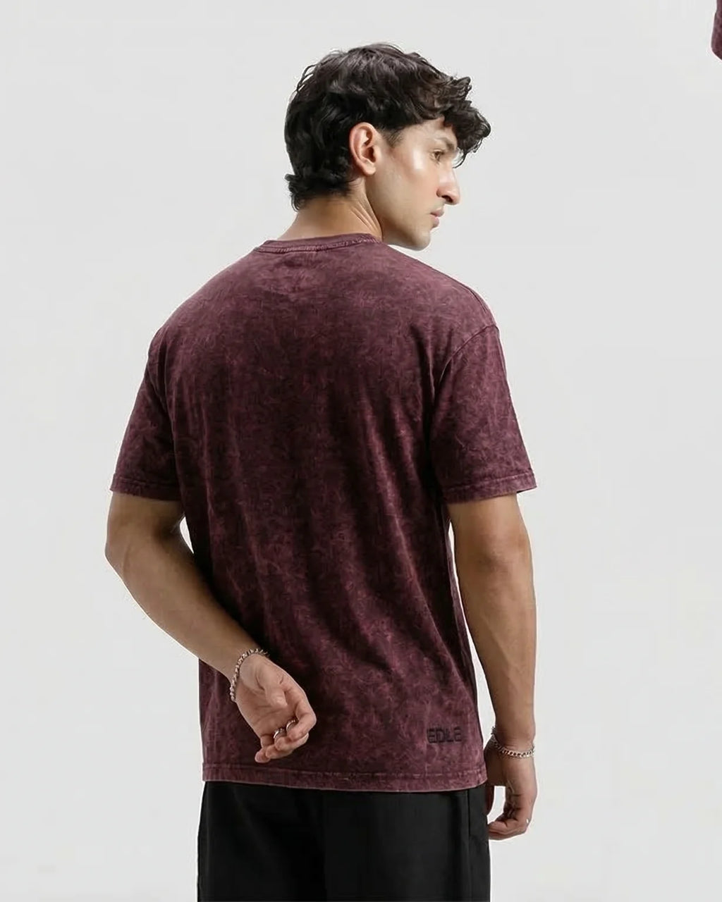 Acid Wash Red Oversized T-shirt