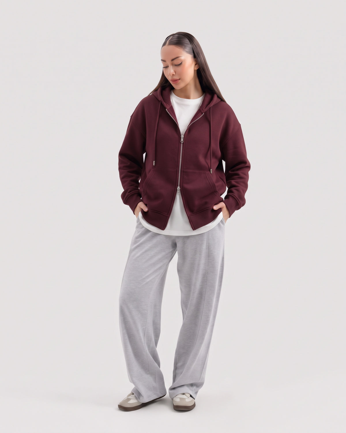 Classic Mehroon Dual Zipper