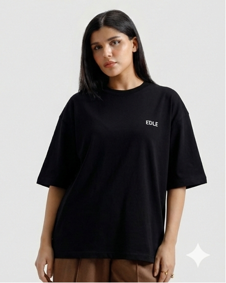 Black Classic Edle Oversized T-shirt