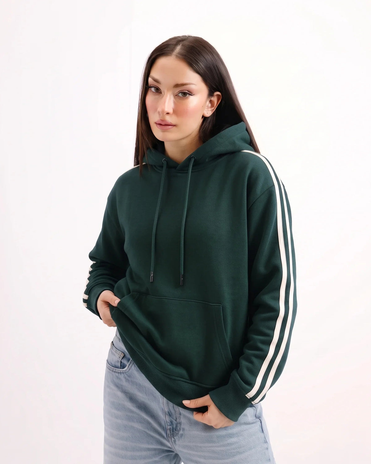 Strip Ahead Hoodie Green