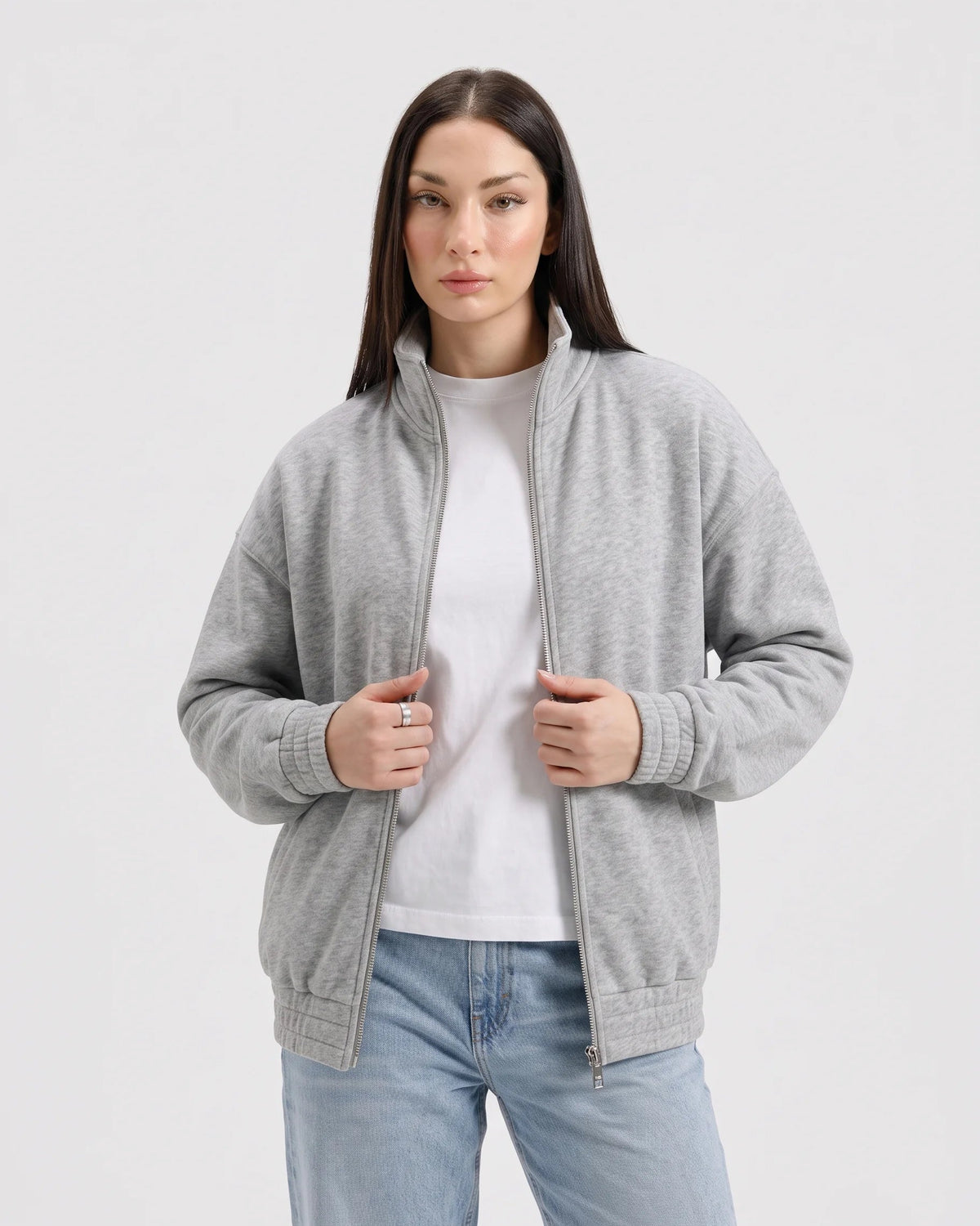Classic Grey Zipper Without Hood