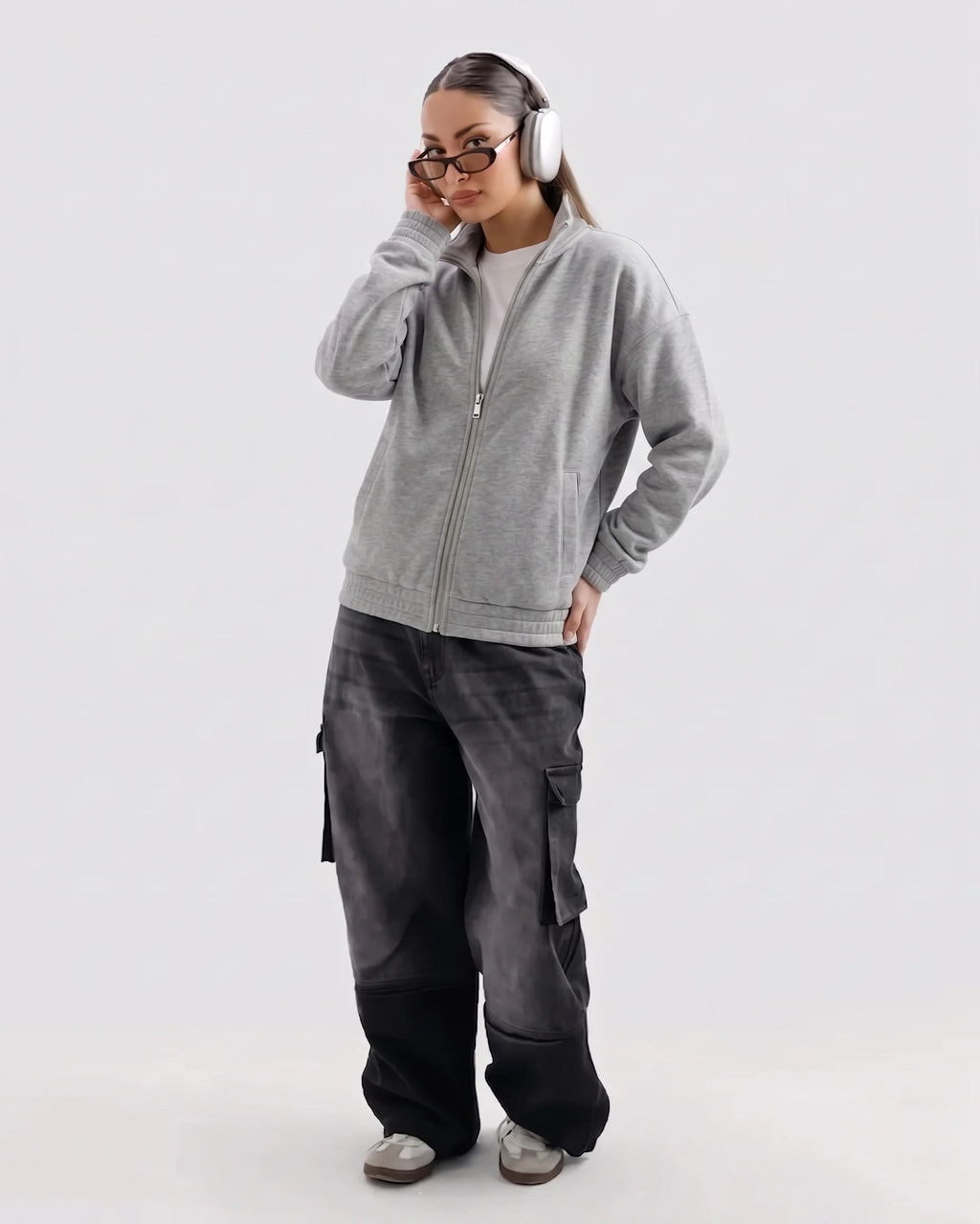 Classic Grey Zipper Without Hood