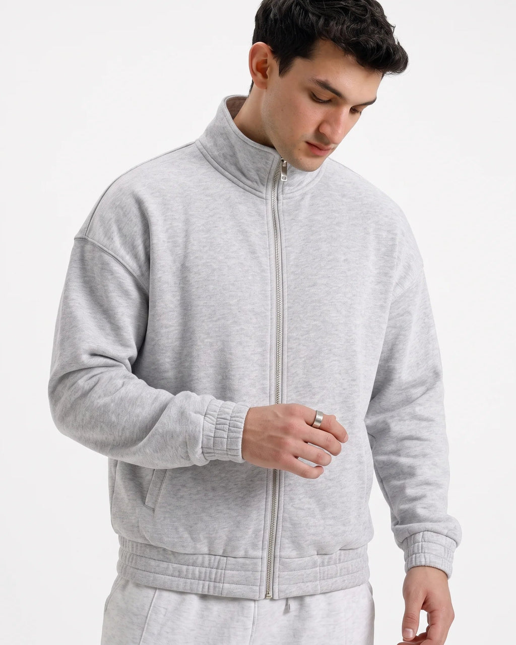 Classic Grey Zipper Without Hood