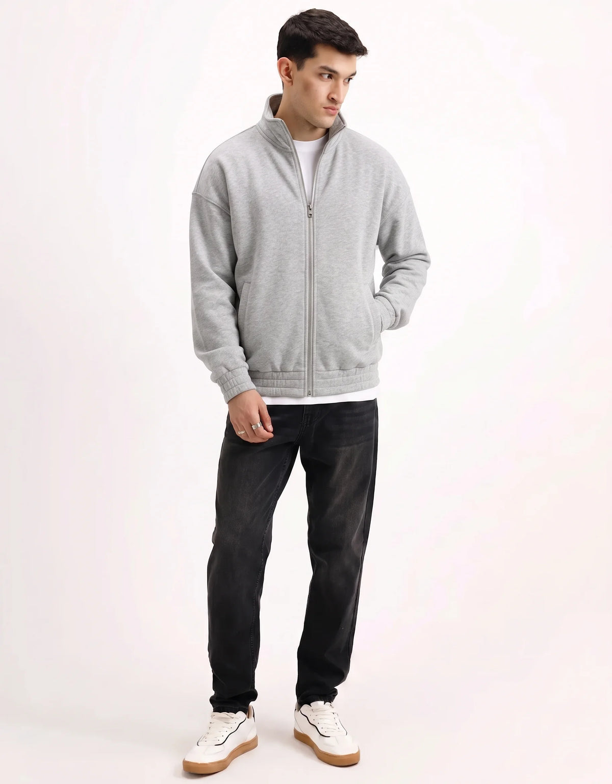Classic Grey Zipper Without Hood