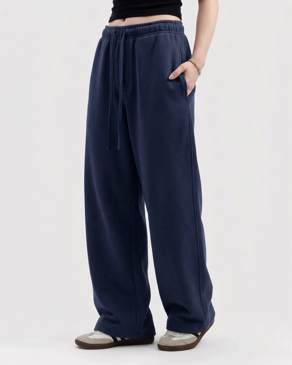 Cotton Fleece Plain Straight Fit Neavy Trouser