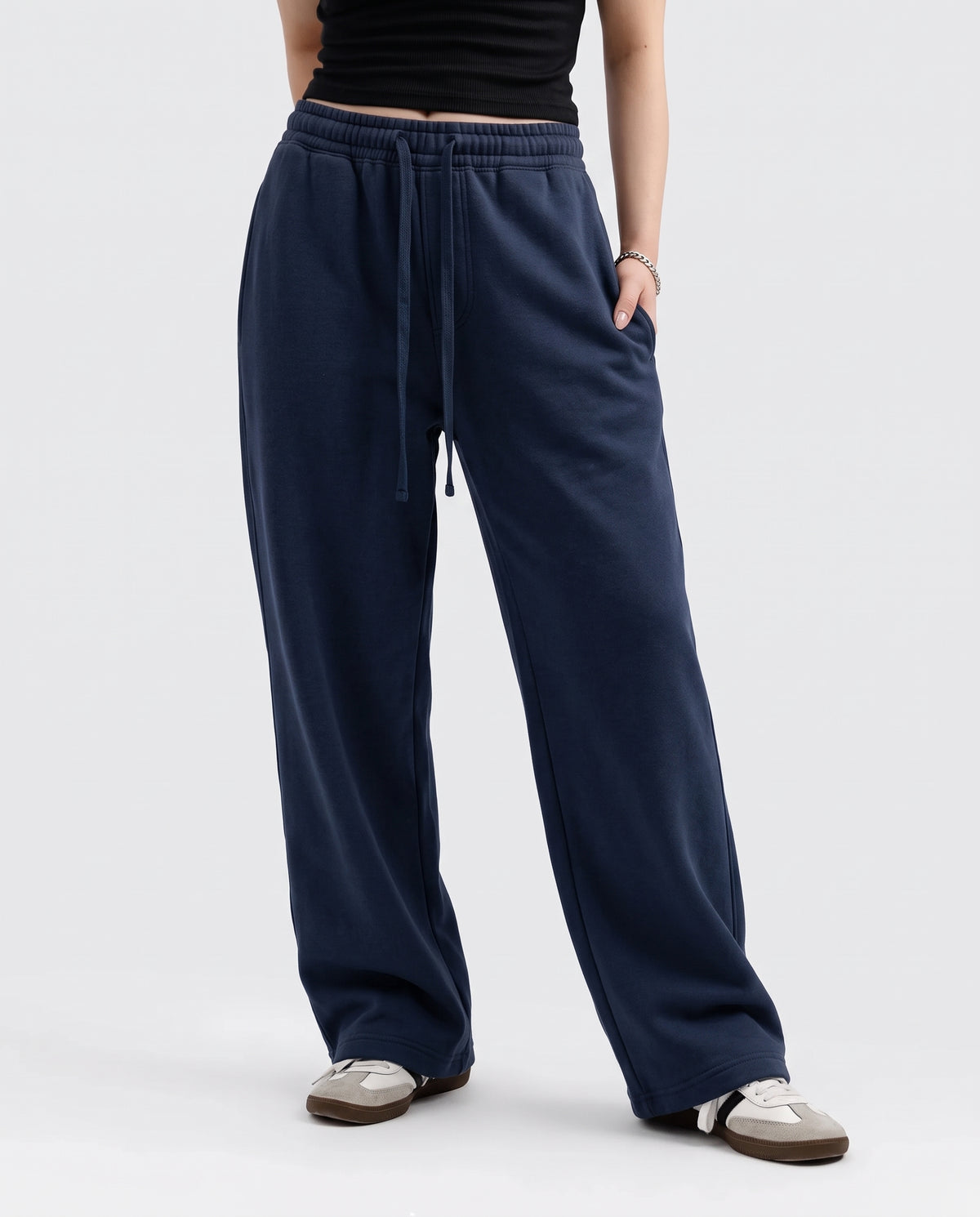 Cotton Fleece Plain Straight Fit Neavy Trouser