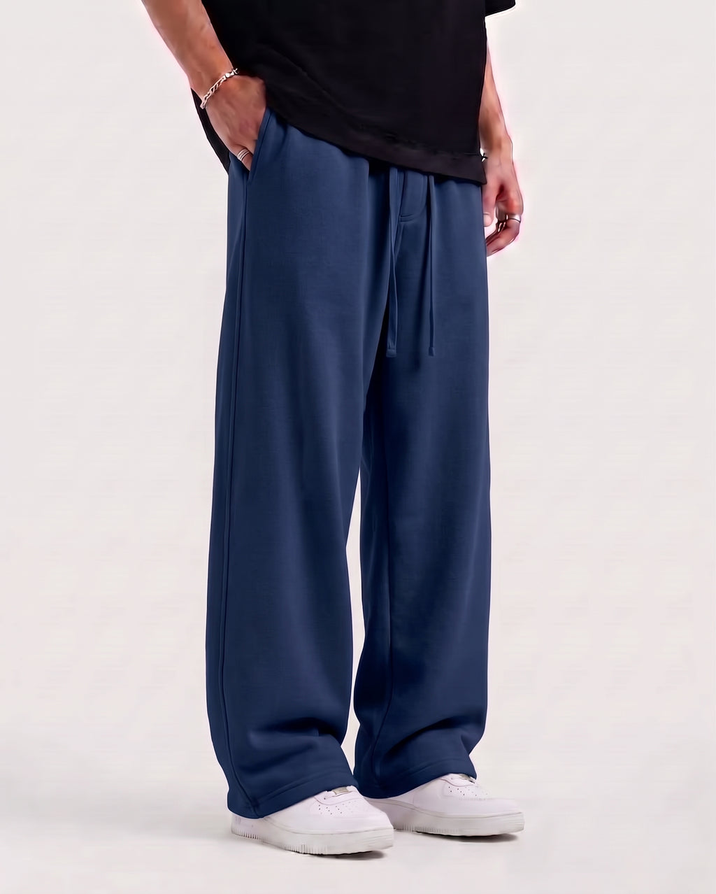 Cotton Fleece Plain Straight Fit Neavy Trouser