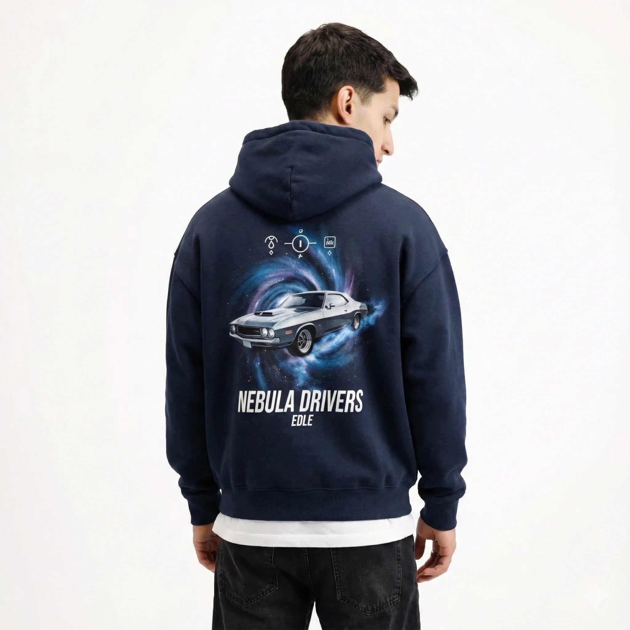 Mid Night Blue Nebula Hoodie