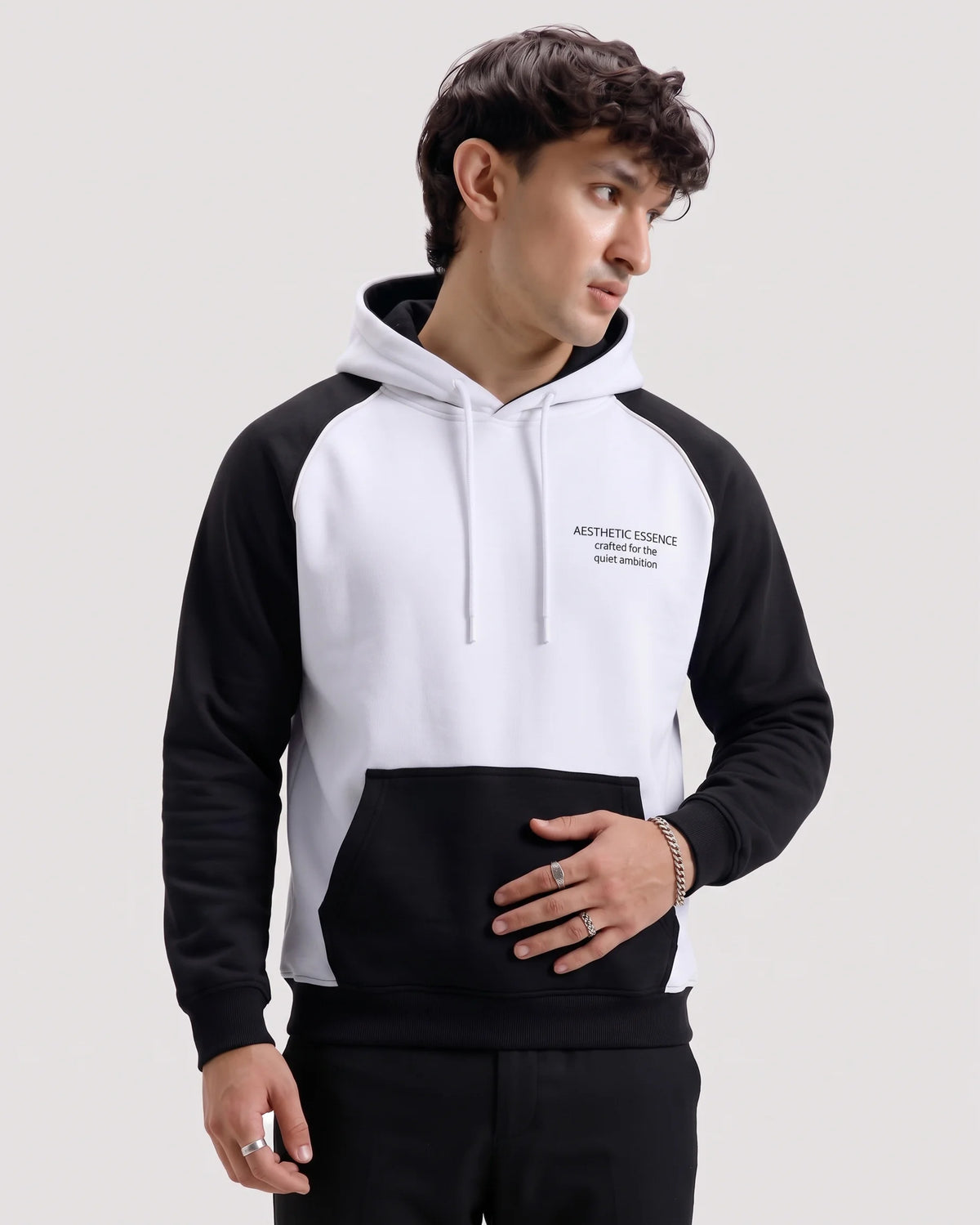 Raglon Essential Hoodie Black and White