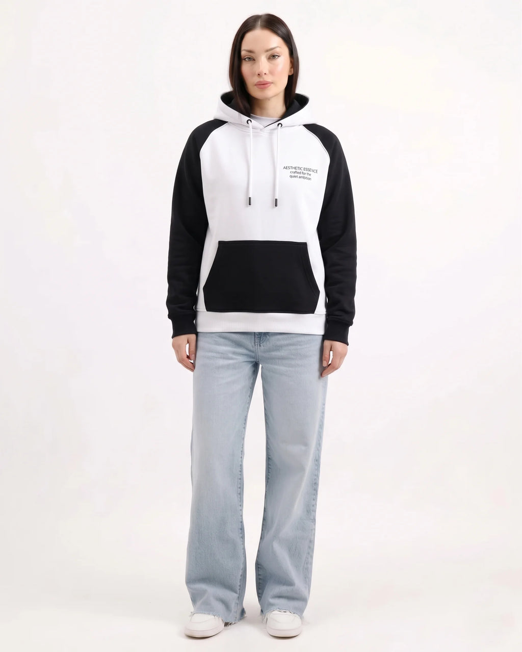 Raglon Essential Hoodie Black and White