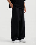 Black Cotton Jersi Straight Fit Trouser