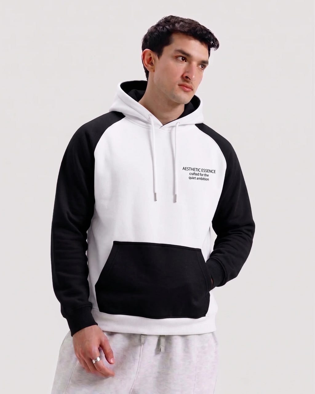 Raglon Essential Hoodie Black and White